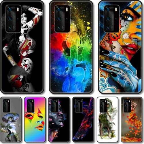 Sexy girl Phone Case For Huawei P 40 30 20 10 9 8 Lite E Pro Plus black cell shell