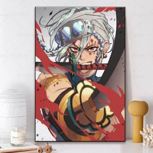 Kimetsu No Yaiba Anime Manga Retro Wall Decor Poster For Living Room Home Decor Art Decor Quality Canvas Painting