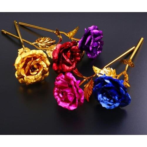1 Pc Artificial Flower Creative Fake Foil Rose Simulation Wedding Party Favors Decor Birthday Valentines Day Gift Girls Lovers