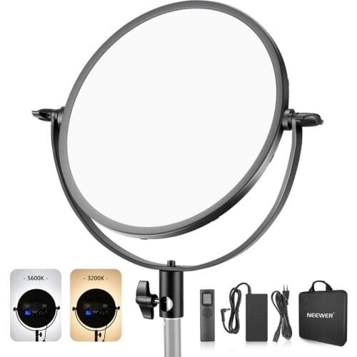 Neewer Round LED Panel Video Lighting with 2.4G Wireless Remote,Ultra Thin Studio Light,10.6 Inch 30W Dimmable 3200-5600K