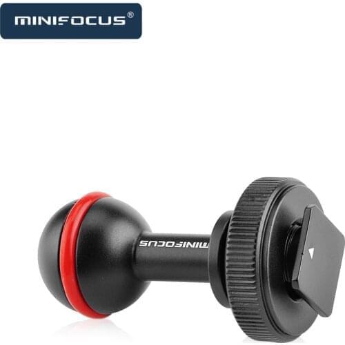 MINIFOCUS Cold Hot Shoe Ball Mount Arm Base Adapter Turnable for Diving Housing Arm System Underwater Photography