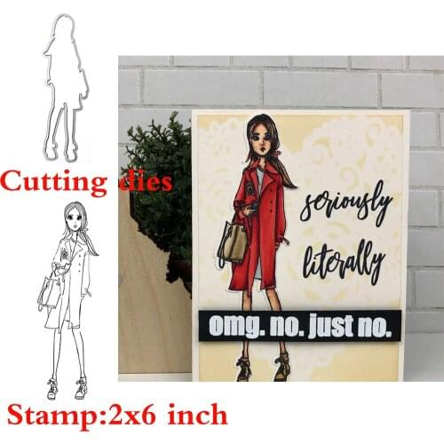 Fashion Girl Clear Stamps Coordinating Cutting dies for DIY Scrapbooking Craft Transparent Silicone Stempels New 2020