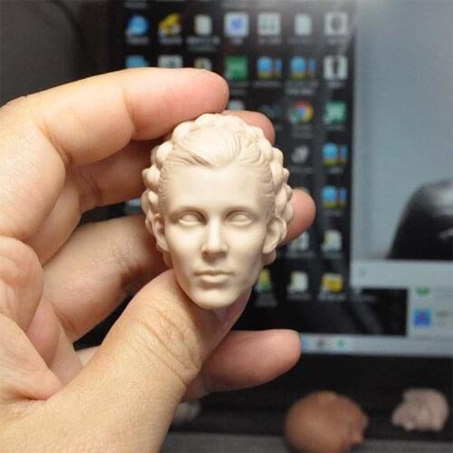 1/6 Scale Classic Beauty Princess Leia Unpainted Head Model for 12''Figure Body DIY Accessories