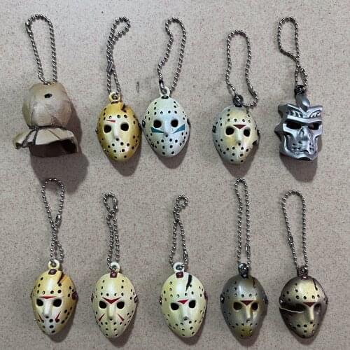 New Jason vs Friday The 13th Horror Mask Action Figure toys keychain 10pcs/set