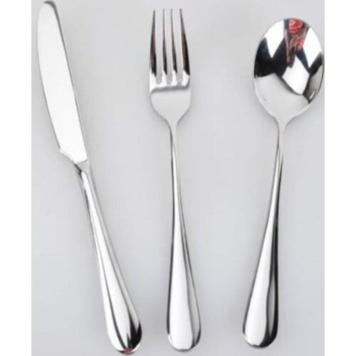 Round Handle Stainless Steel Western Food Steak Knifes Table-knife Fork Spoon Tableware Set 4pcs/lot