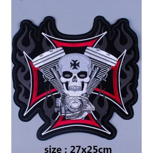 DIY Fine Embroidered Biker Patches Eagle Skull Applique for Jeans Men Jacket Clothing Punk Patch Stickers On Motorcycle Clothes