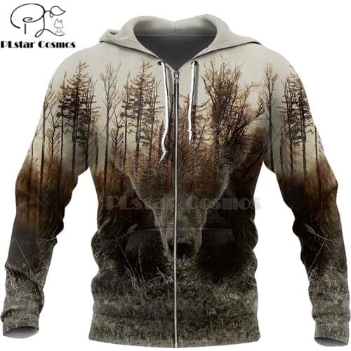 PLstar Cosmos bear HUNTING 3D Printed Shirts 3D Printed Hoodies/Sweatshirt/Zipper men Women bear Bow Hunter battle style-1