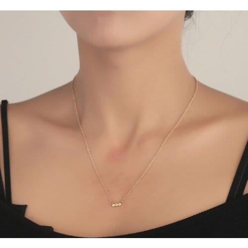 Simple Mini Rhinestone Beads Necklaces for Girl Women Small Zircon Colliar Sweeet Choker Gift