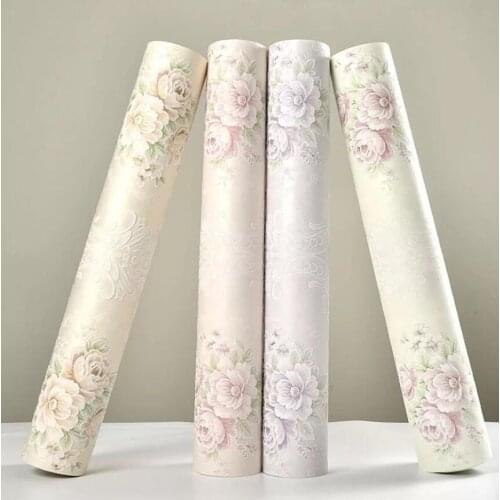 Self Adhering European 3D Wallpaper Warm Bedroom Living Room Background Wall