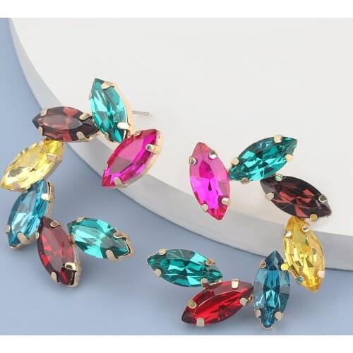 Pauli Manfi 2020 Fashion Simple Metal Glass Flower Earrings Womens Popular Creative Banquet Jewelry Accessories