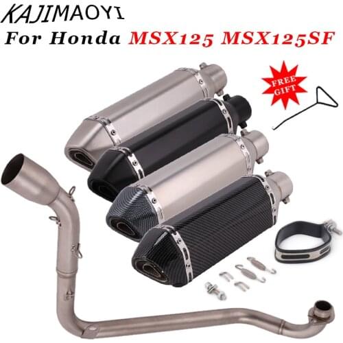Slip On For Honda MSX125 MSX 125 SF Motorcycle Exhaust Escape Full System Modified Front Middle Link Pipe Connect 51MM Muffler