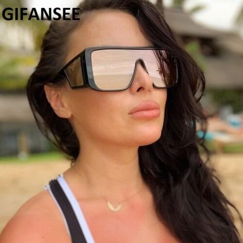 GIFANSEE Oversized Sunglasses Women Men Luxury Retro Brand Designer Vintage Punk Sun Glasses Female Male Big Frame Black Eyewear