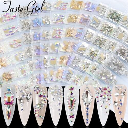 Mixed Size Glass 3D Nail Art Decoration Supplies For Professionals Manicure Nails Accesorios Glitter Rhinestones Crystals Gems H