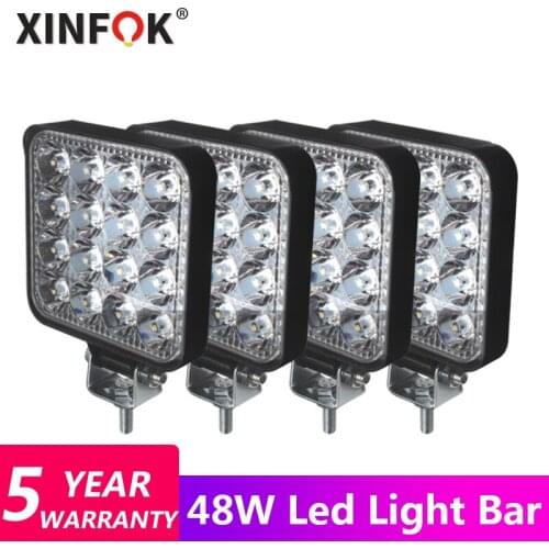 Mini 16LED 42W 48W LED Work Light Bar Square Spotlight 12V 24V Offroad LED Light Bar For Truck Offroad 4X4 4WD Car SUV for ATV
