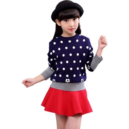 Girls Sweaters 2019 Spring Autumn Cotton Preppy Kids Knitted Baby Girl Sweater Pullovers Children Clothes 4 6 8 10 12 13 Years