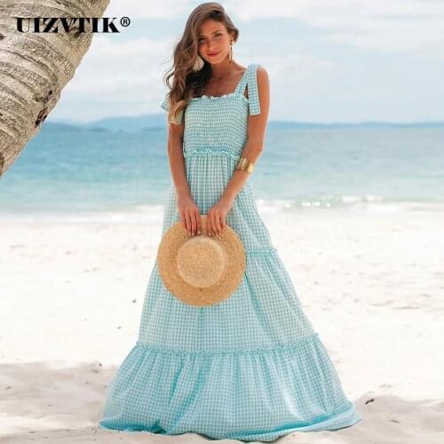 Летние платья в клетку UIZVTIK China At AliExpress