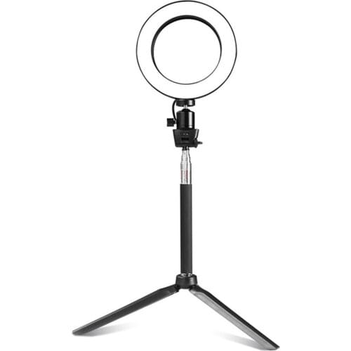 Universal LED USB Selfie Ring Light Dimmable Photo Holder Studio With Tripod Stand Live Lamp Lighting Kit