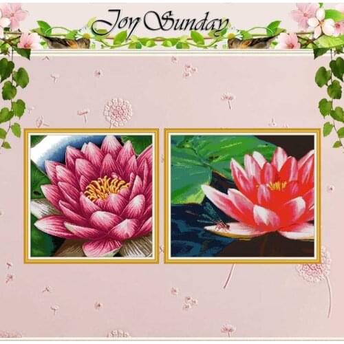 Lotus flowers patterns counted Cross Stitch 11CT 14CT Cross Stitch Set DIY wholesale Cross-stitch Kits Embroidery Needlework