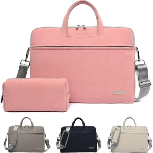 Waterproof PU leather Laptop Handbag Sleeve Case 13.3 14 15.6 inch Shoulder Bag Notebook Carrying Bags Case For Macbook Air Pro