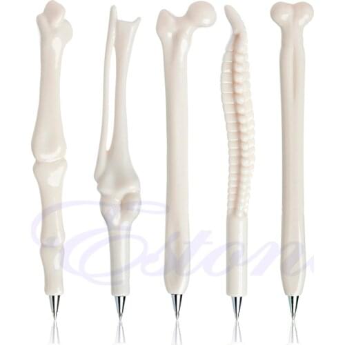 High Quality Metal 5 Pcs Modish Ball Point Pen Bone Shape Radiographer Nurse Doctor Teacher Gift New