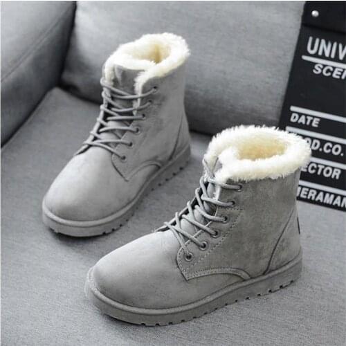 Womens Shoes Snow boots Ladies Winter Flock Warm Boots Martinas Ankle Boots Short Bootie Slip-On Outside Shoes Botas