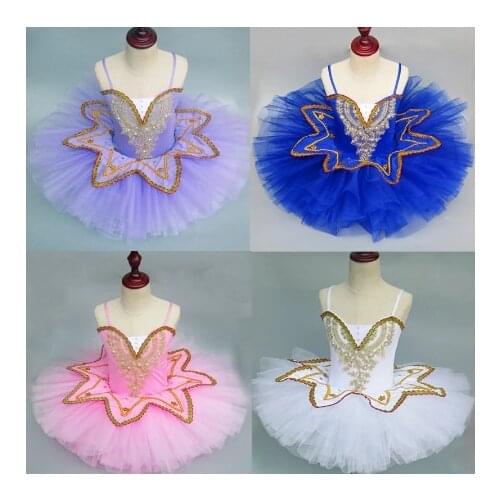 Pink/Purple/White/Green Girl Ballet Tutu Dress Swan Lake Ballet Costume Ballerina Clothes Children Ballet Dance Dressrs F Girls