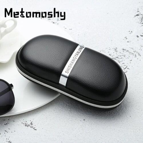 2020 New Fashion Customized Eyewear Case Cover Sunglasses Cases Women Men Glasses Box with Zipper High Quality Leather Case Male