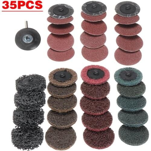 35pcs Sanding Discs Abrasives Sandpaper Polishing Pad 2inch Sanding Wheel Rust Removal Polishing Angle Grinder Accessories
