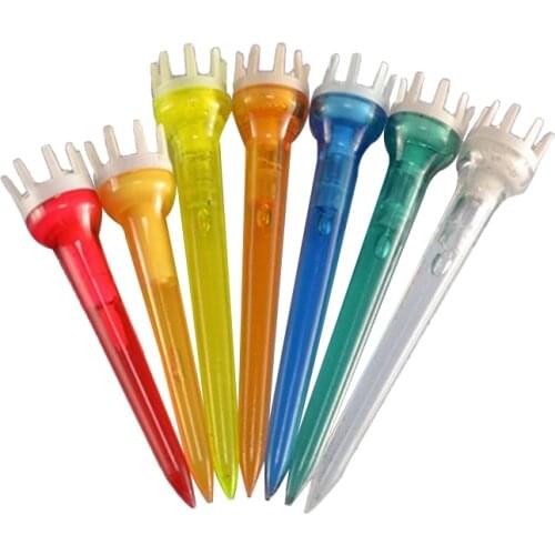 50Pcs Golf Ball Tees 50/62/78mm Mixed Color Plastic Golf TEES Golf Crown Booster Reduce Friction Tees Golf Accessories