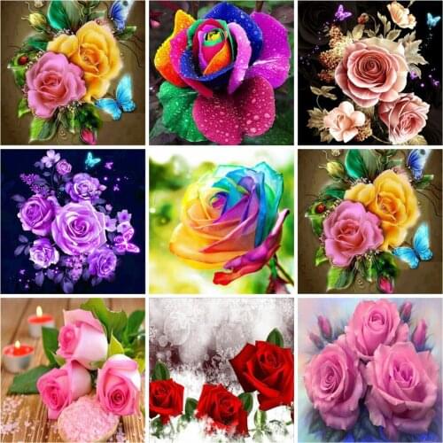 5D Diamond Painting Flower Full Set Square Drill Diamond Embroidery Sale Flower Rhinestones Hone Decor DIY Needlework