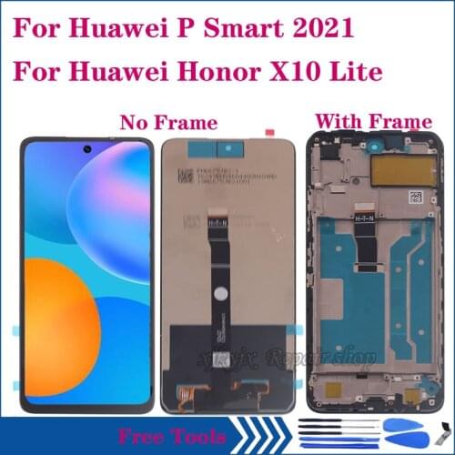 6.67“ New Display For Huawei P Smart 2021 PPA-LX2 LCD Display Touch Screen Glass Panel Digitizer Assembly for honor x10 lite LCD