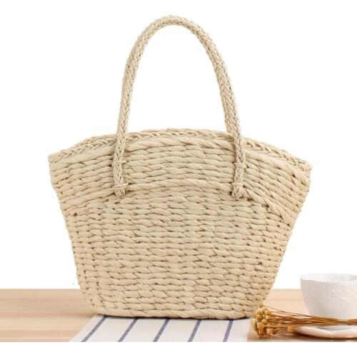 Aaby 2021 Newest Bohemian Sector Straw Tote Bags For Women High Quality Ladies Hangbags High Capacity Summer Beach Bags With Zip