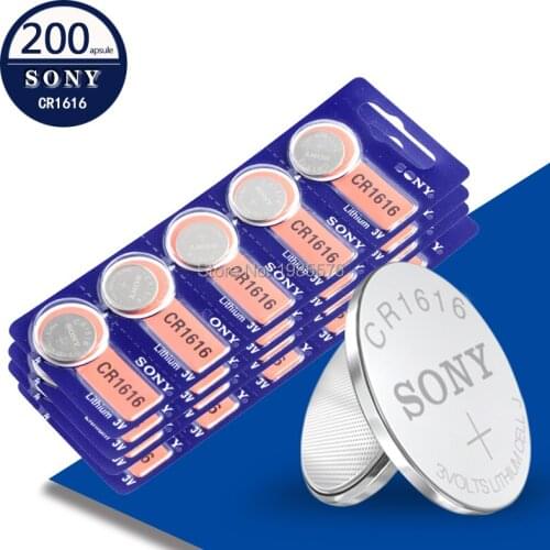 Hot Sony 200pc original cr1616 cr 1616 3v button battery coin battery DL1616 BR1616 ECR1616 5021LC L11 L28 KCR1616