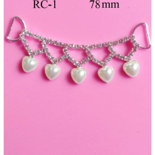 Free shipping pearl heart shape rhinestone connector 10PCS (RC-1)