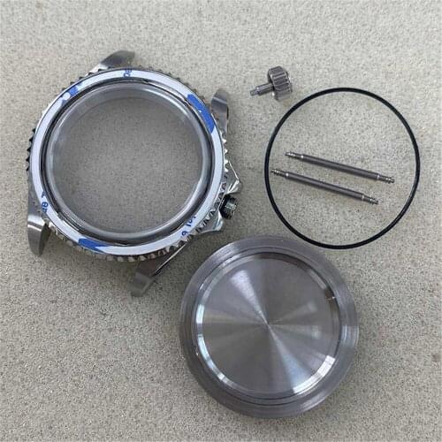 High Quality 40MM Aluminum Bezel Sapphire Flat Glass Watch Case for NH35/NH36/4R36 Watch Movement Parts