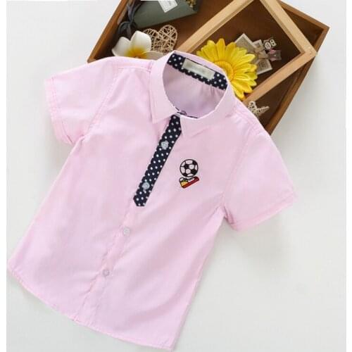 IENENS Kids Summer Shirts Clothes Solid Color 3-11Y Baby Cotton Shirt Tops Tees Shirts Child Short Sleeves Blouse