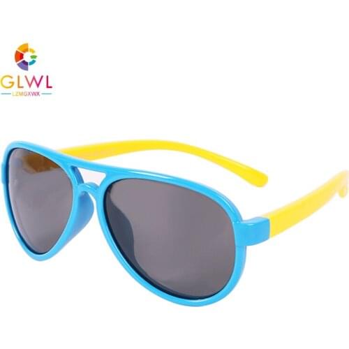 Kids Sun Glasses Boys Pilot Baby Glasess Juniors Sunglasses Polarized Brand Design Childrens Mirror Soft Silicone Shades Retro