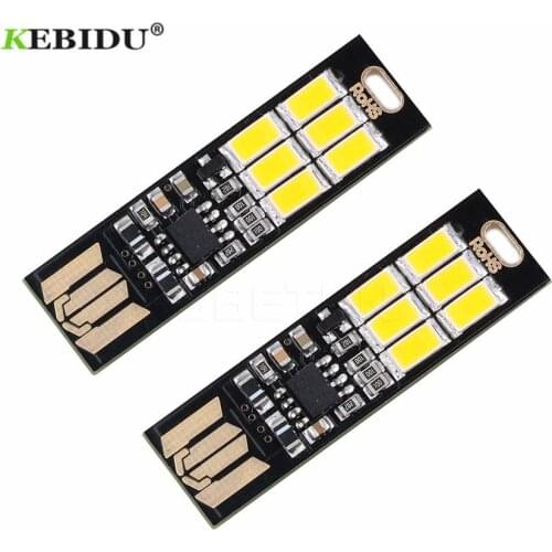 5pcs Creative Pocket Lamp Bulb 6 Led Keychain Mini LED Night Light Portable USB Touch Dimmer Light Power Bank Computer Laptop