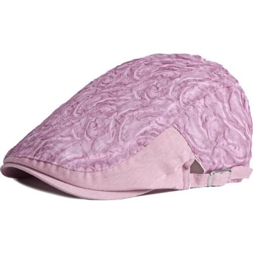 2021 Cotton Spring Summer fashion joker flower Newsboy Caps Flat Peaked Cap Women Painter Beret Hats 131