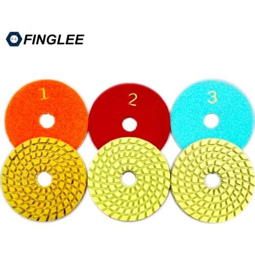 High Quality and Longer Life 3 Steps Wet Diamond Polishing Pad 4inches 100mm Floor Polishing Angle Grinder Stone Work