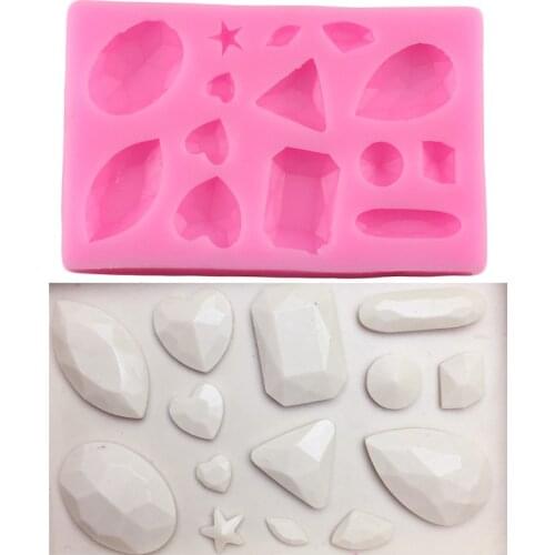 Mini Gem Diamond Shaped Fondant Cake Chocolate Mold Candy Caly Silicone Molds DIY Party Cake Decorating Tools