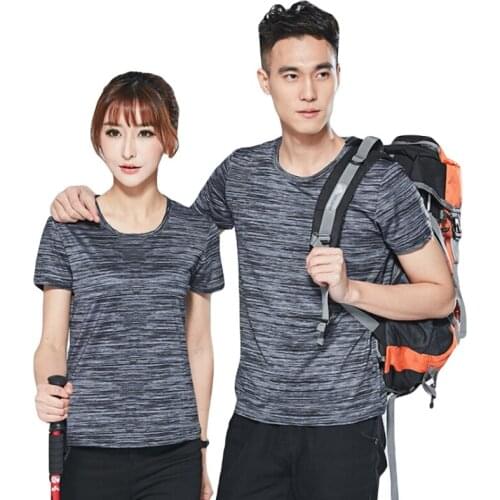 Men Women Fitness Clothing Running Muscle Quick Dry Breathable T-Shirt Stretch Short Sleeve Compression Couple Sportswear