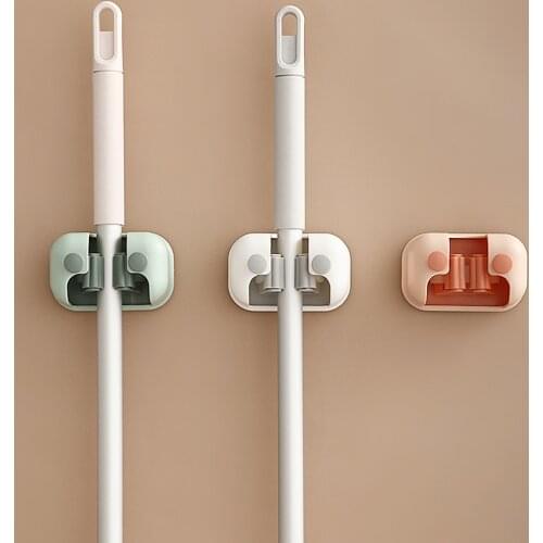 Wall Mounted Mop Organizer Mop Holder Home Storage Rack Holder Brush Broom Hanger Bathroom Suction Hanging Mop Clip With Hook