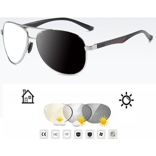 Al-mg Alloy Carbon Fiber Pilot Men Photochromic Grey Reading Glasses +0.75 +1 +1.25 +1.5 +1.75 +2 +2.25 +2.5 +2.75 To +4