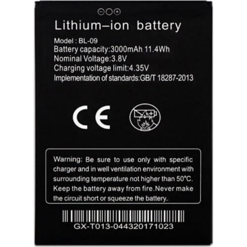 Original size replacement battery 3000mah 11.4wh 3.7v BL-09 Battery For THL T9 Pro plus Cellphone batteries