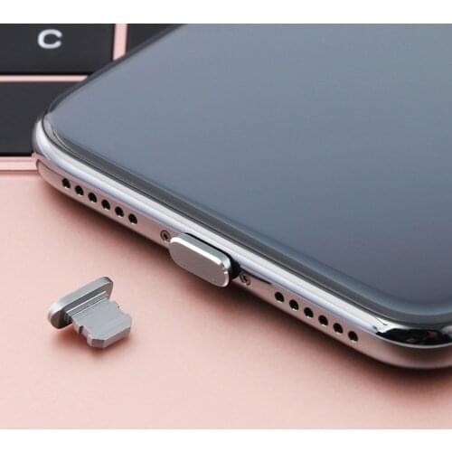 Portable Aluminium Alloy Stopper Cap Cover Metal Anti Dust Charge Port Plug Dustproof Cover for iPhone 11 X XR Max 8 7 6S Plus