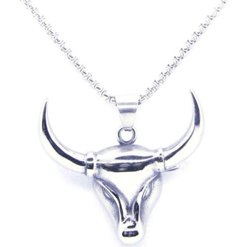 Rany&Roy Newest Polish Bull Head Pendant 316L Stainless Steel Jewelry Biker Style Fashion Animal Pendant