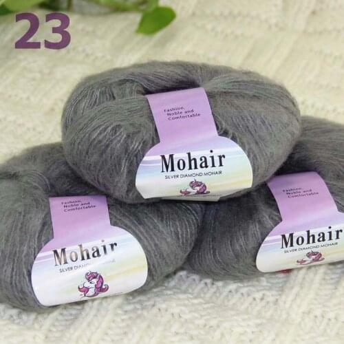 Sale New 3BallsX25g Luxury Soft Mohair Warm Wrap Shawl Hand Knit Crochet Yarn 291-23 Slate
