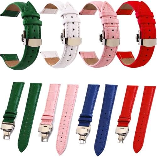 Crocodile Genuine Leather Watchband 12mm 13mm 14mm 15mm 16mm 17mm 18mm 19mm 20mm 21mm 22mm 24mm Metal Butterfly Clasp Watchstrap