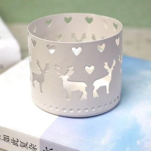 Christmas Series Straight Hollow Iron Candle Holder European Creative Holiday Atmosphere Decoration Ornaments Pendulum Stand